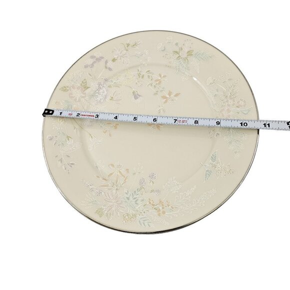 Lenox April Ivory w/ Platinum Floral On Trim 10 7/8” Dinner Plates - Set of 3 - Picture 6 of 16